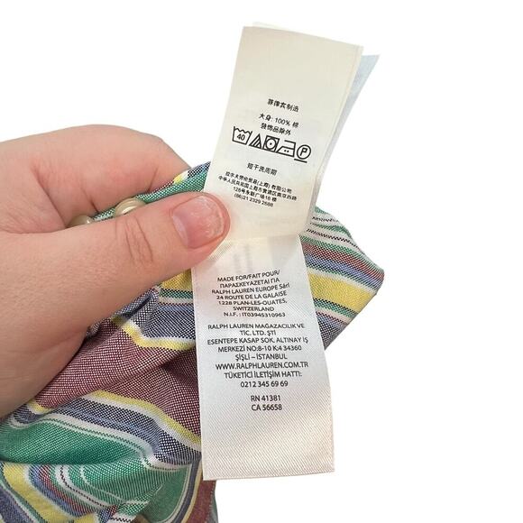 Ralph Lauren‎ Striped Oxford Butto Down Long Sleeve Shirt Multicolor Size XL - Picture 11 of 12